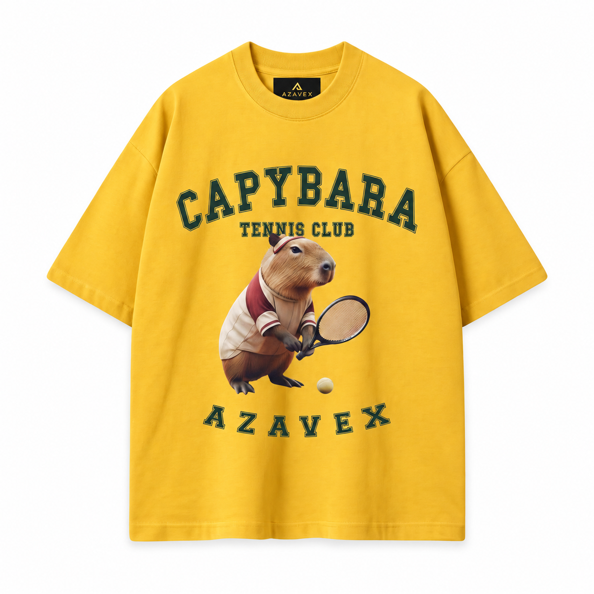 Capybara Tennis Club Tee — yellow — front view