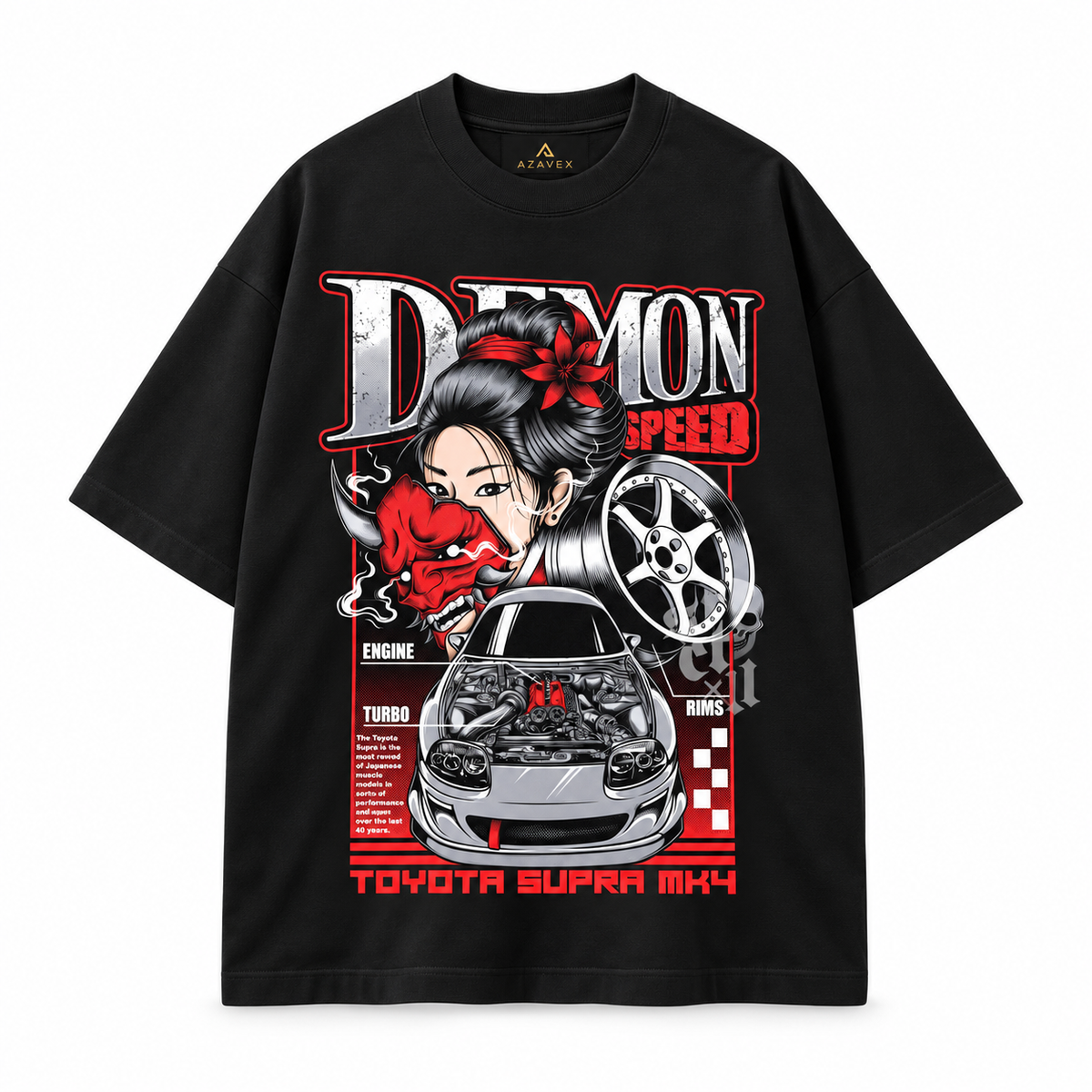 Demon Speed Japan Tee — black — front view