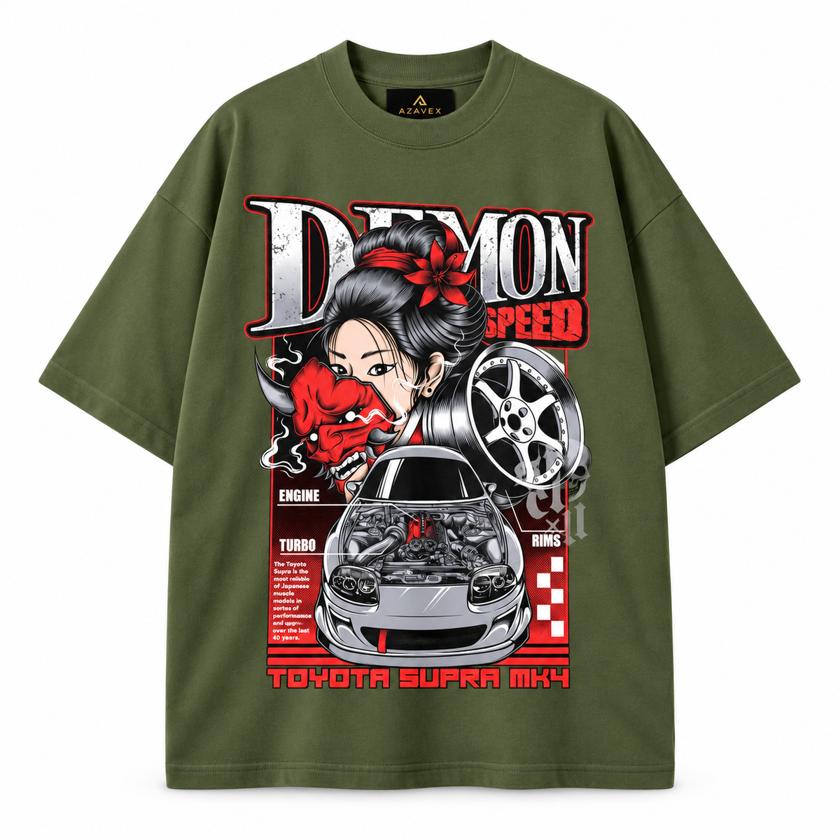 Demon Speed Japan Tee — green — front view