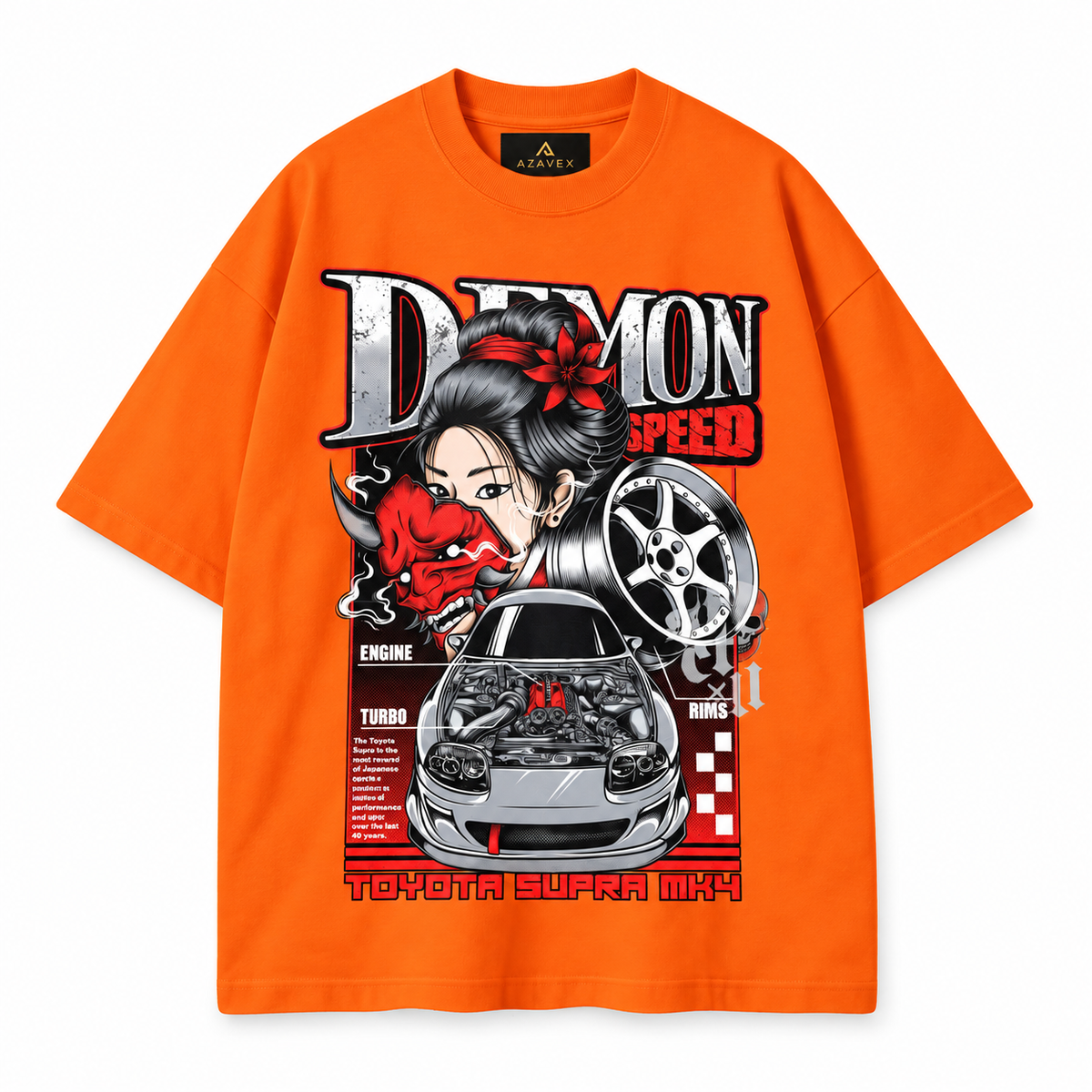 Demon Speed Japan Tee — orange — front view