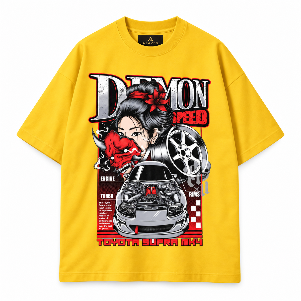 Demon Speed Japan Tee — yellow — front view