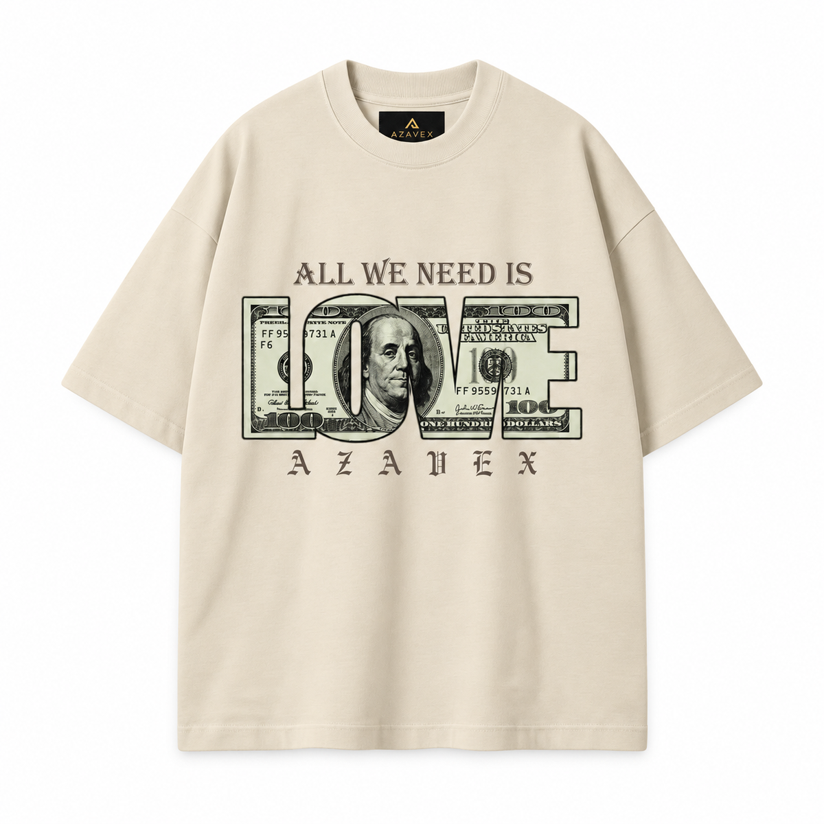 All We Need Is Love Tee — beige — front view