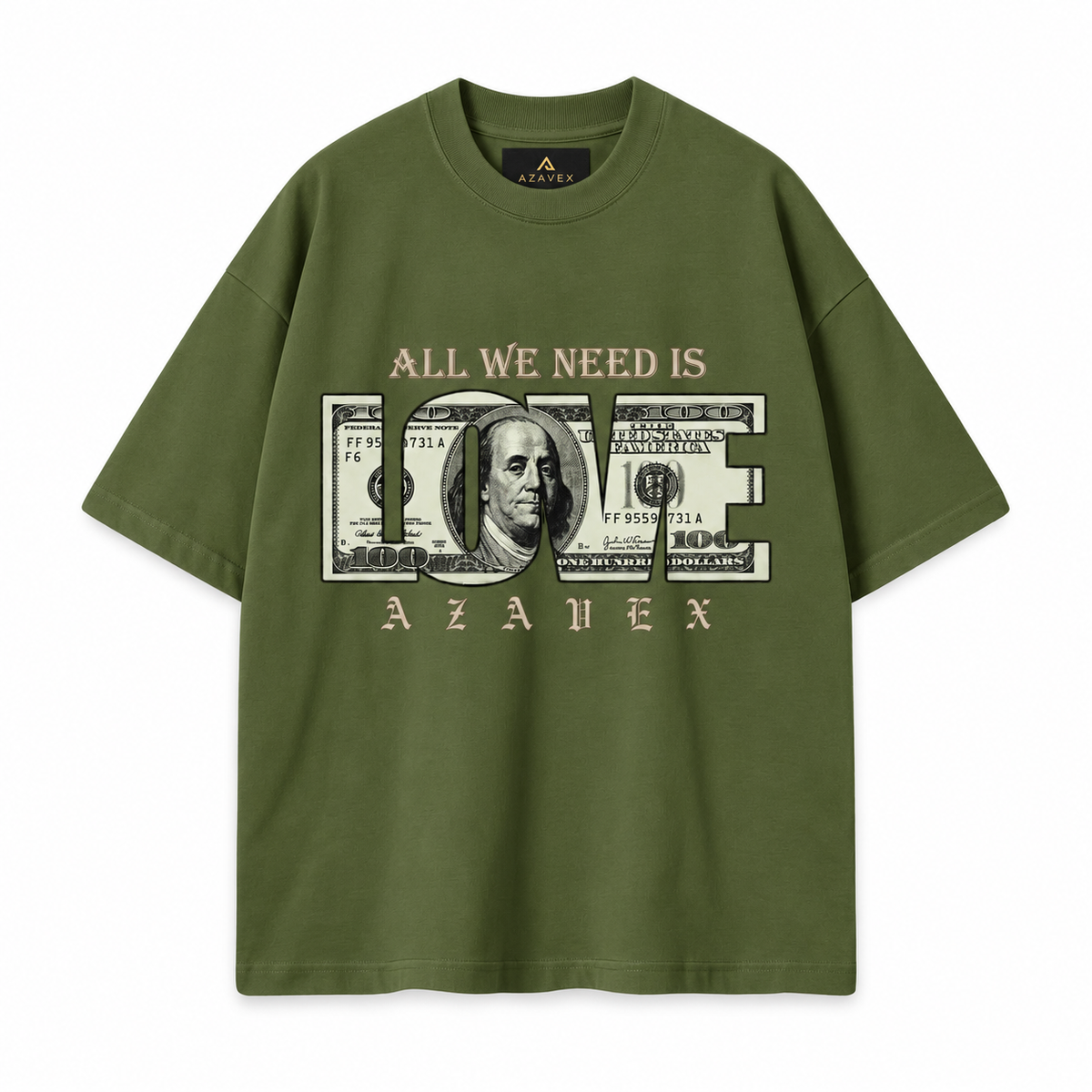 All We Need Is Love Tee — green — front view