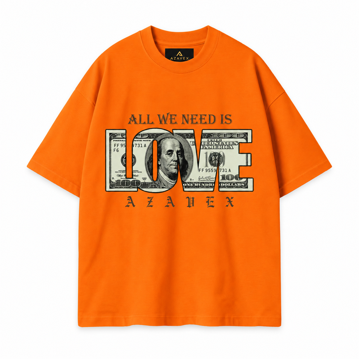 All We Need Is Love Tee — orange — front view