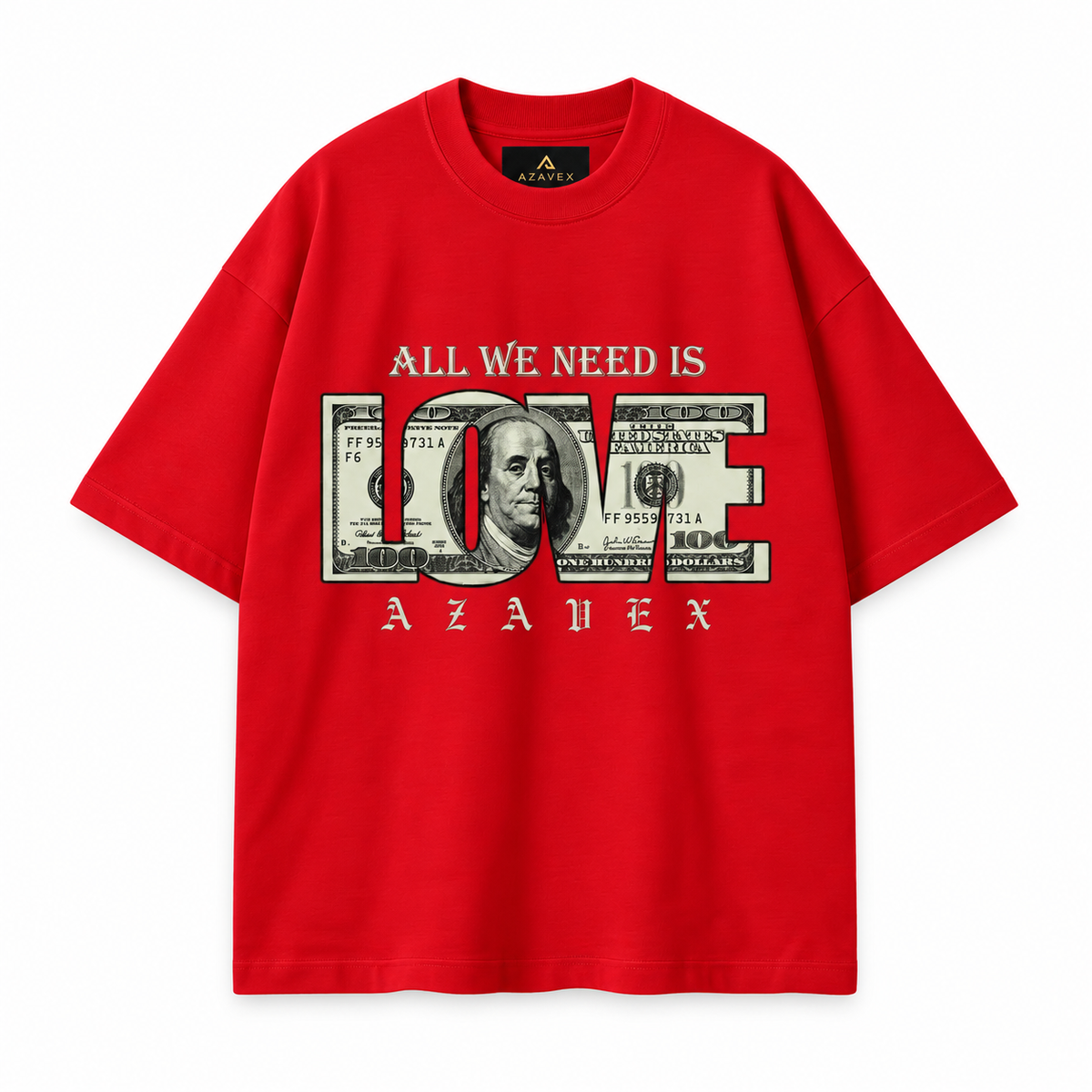 All We Need Is Love Tee — red — front view