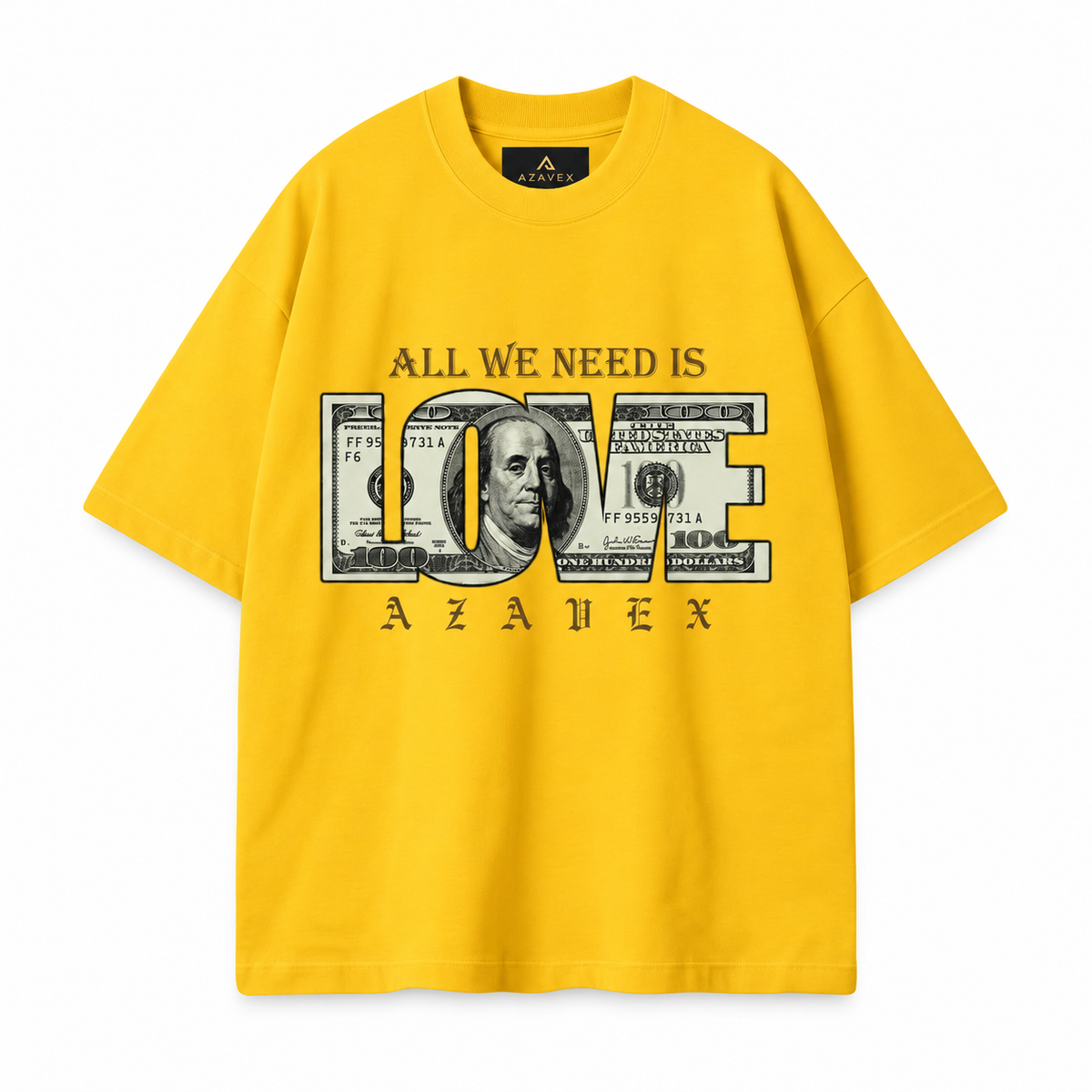 All We Need Is Love Tee — yellow — front view