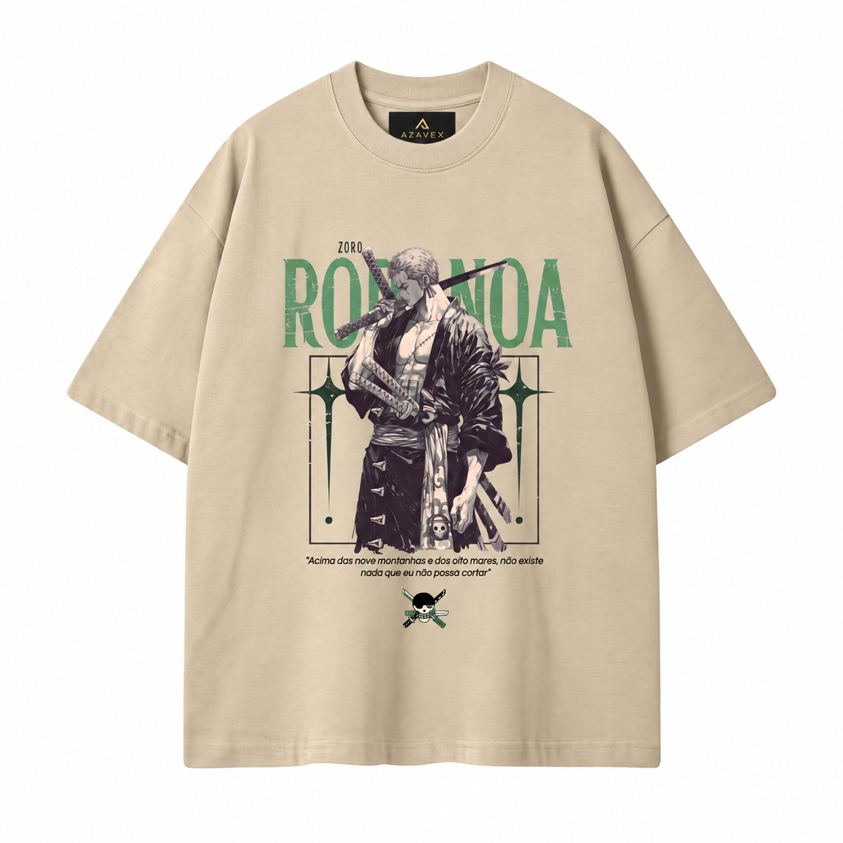 Three Swords Ronin Tee — beige — front view