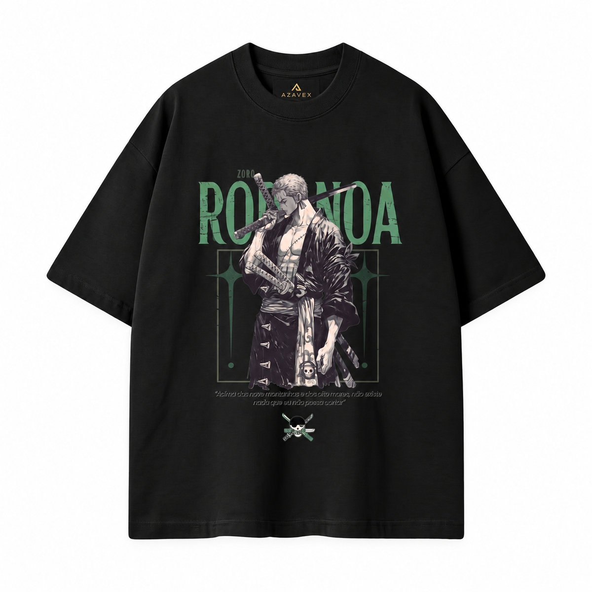 Three Swords Ronin Tee — black — front view