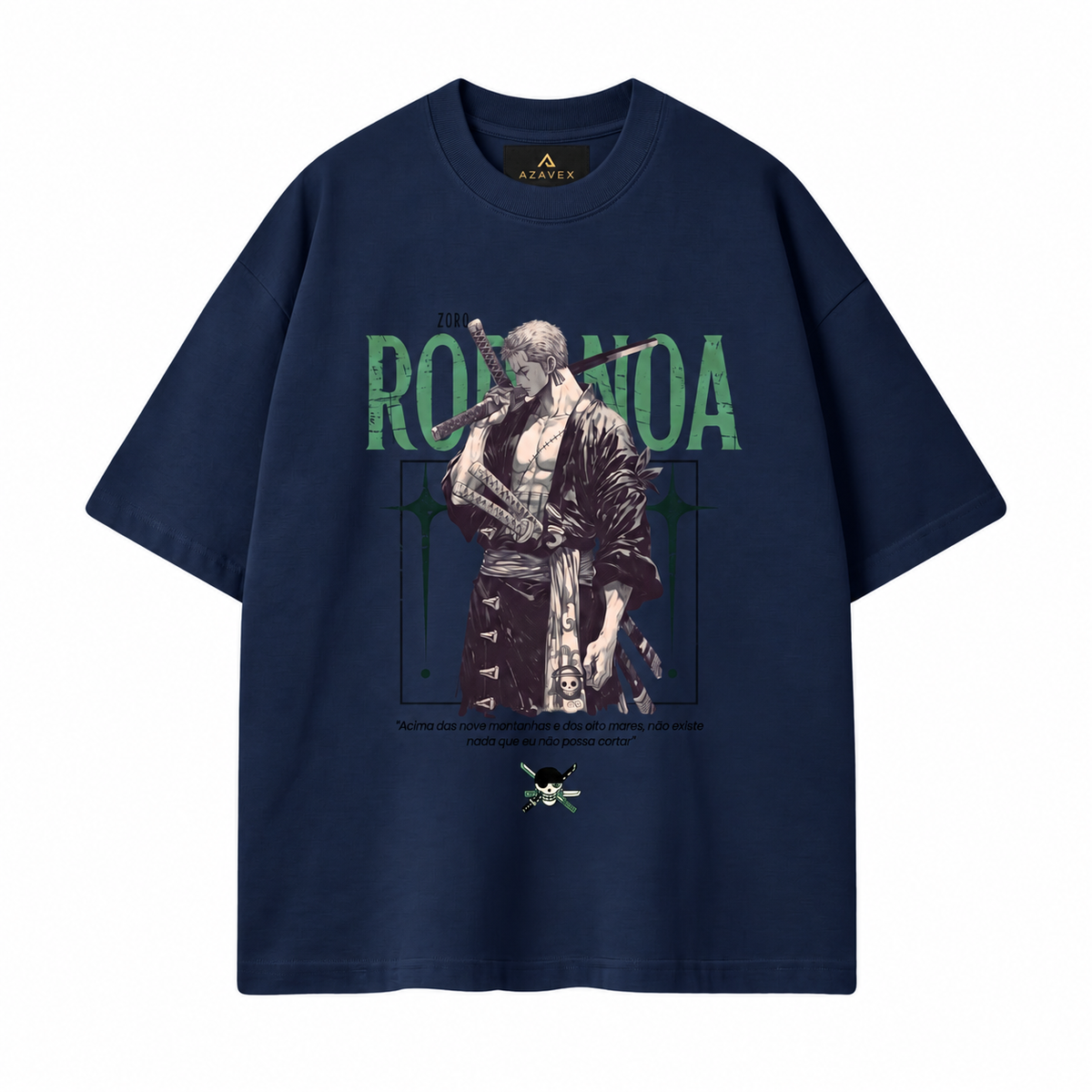 Three Swords Ronin Tee — navy — front view