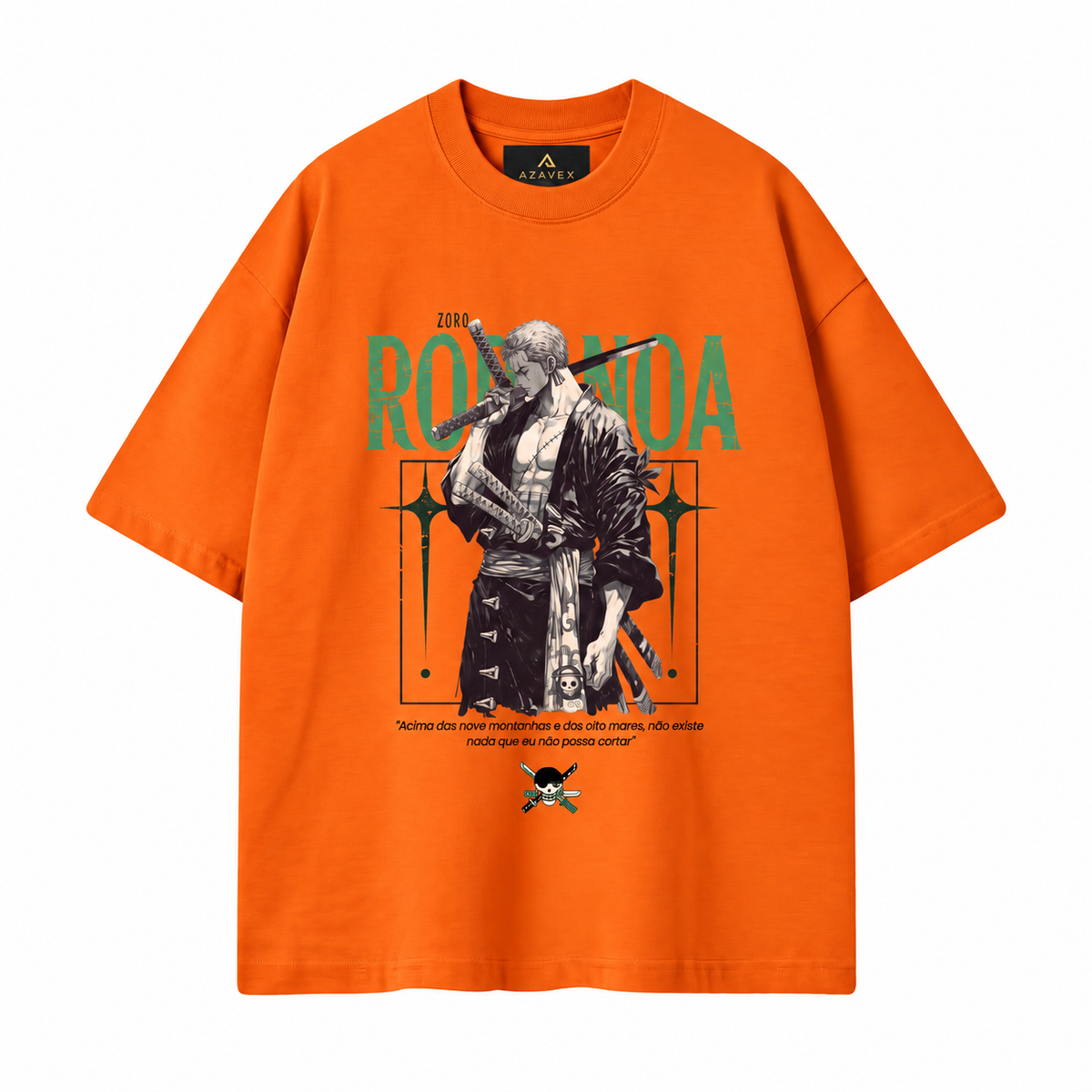 Three Swords Ronin Tee — orange — front view