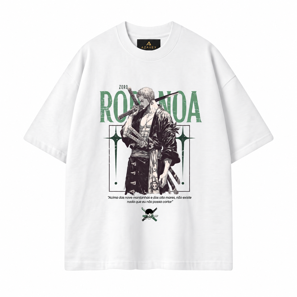 Three Swords Ronin Tee — white — front view