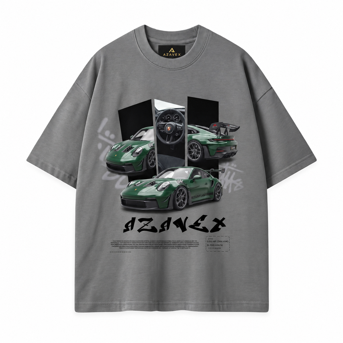 Midnight Garage Sports Car Tee — gray — front view