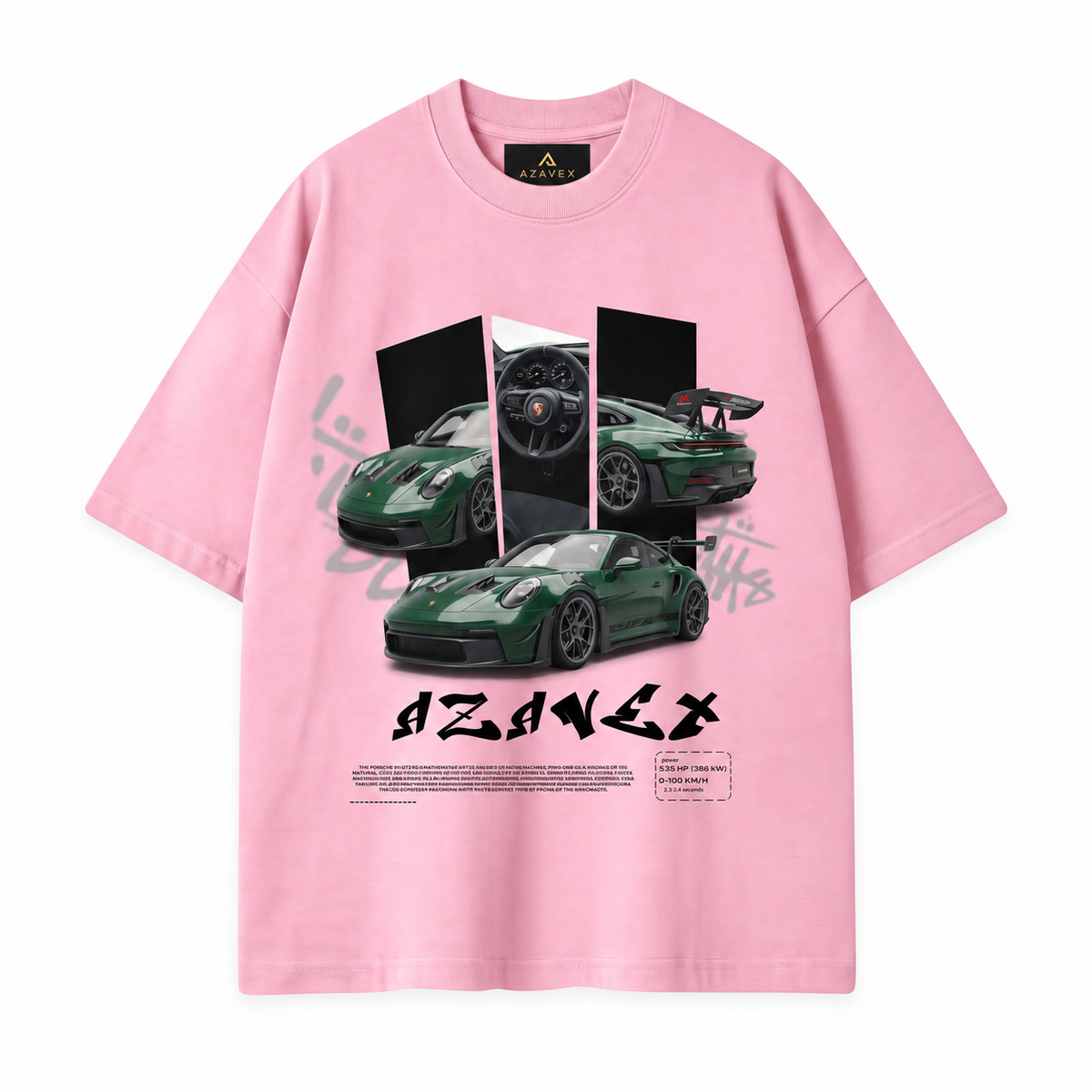 Midnight Garage Sports Car Tee — pink — front view