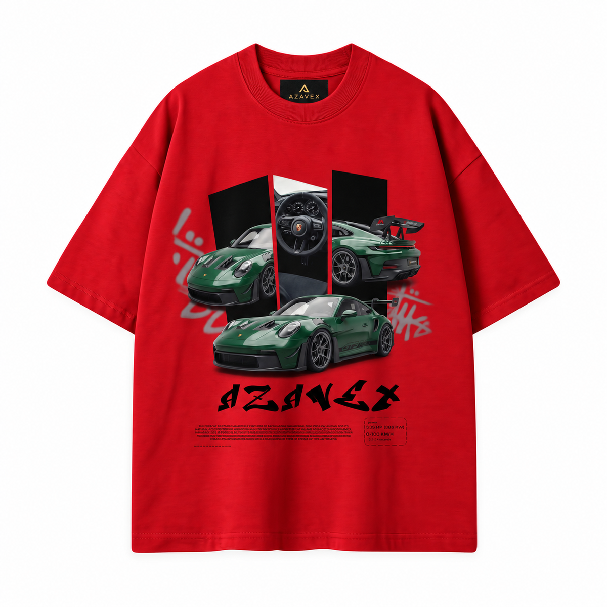Midnight Garage Sports Car Tee — red — front view