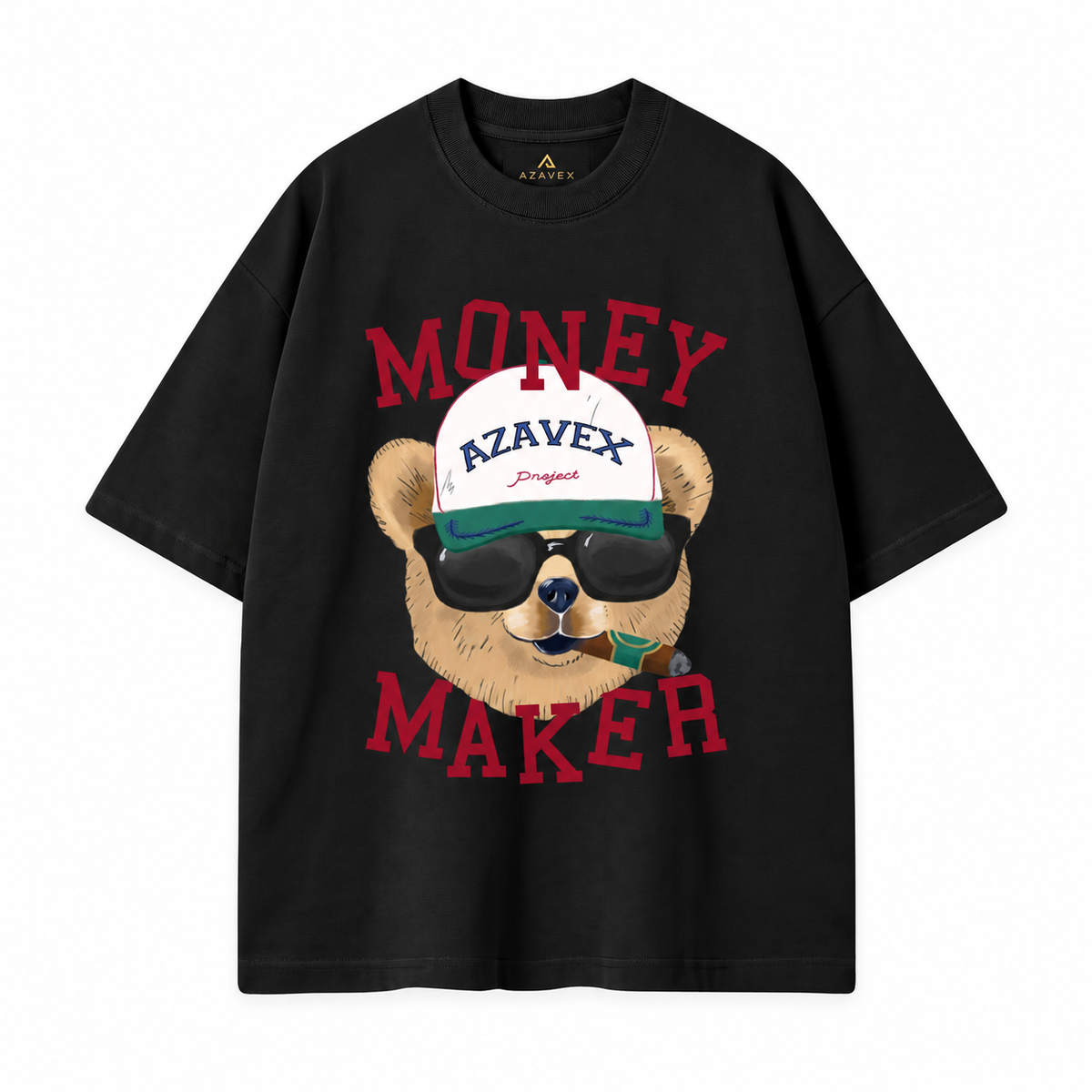 Money Maker Bear Tee — black — front view