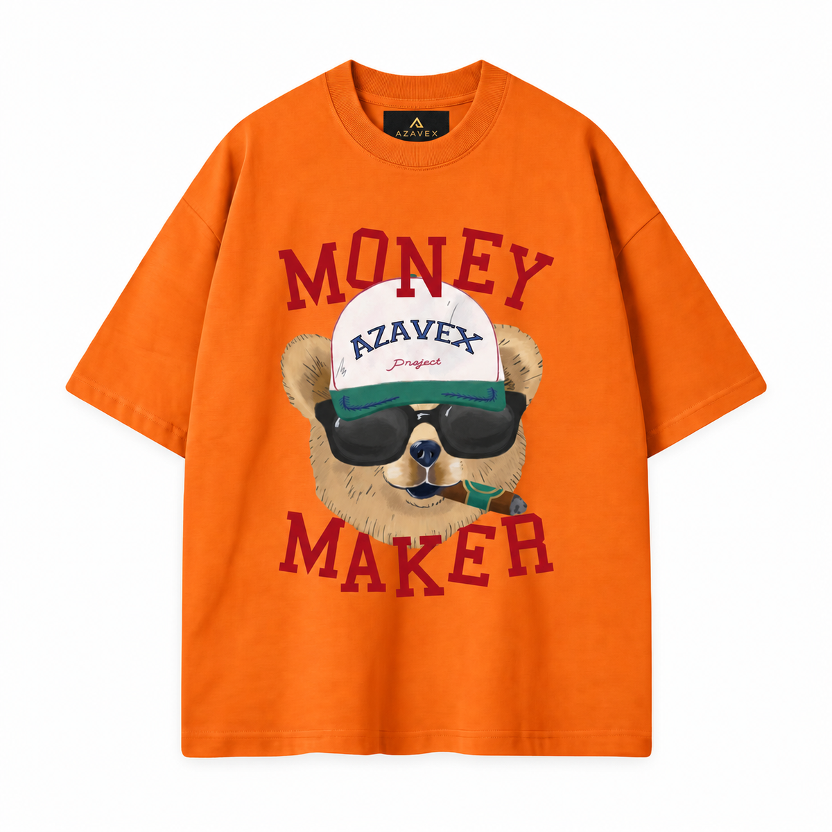 Money Maker Bear Tee — orange — front view