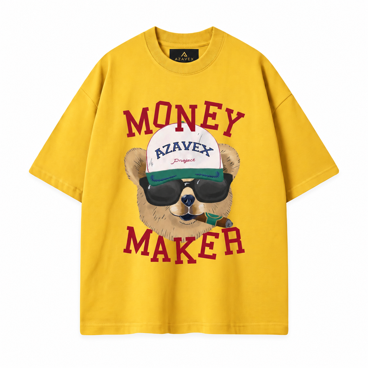 Money Maker Bear Tee — yellow — front view