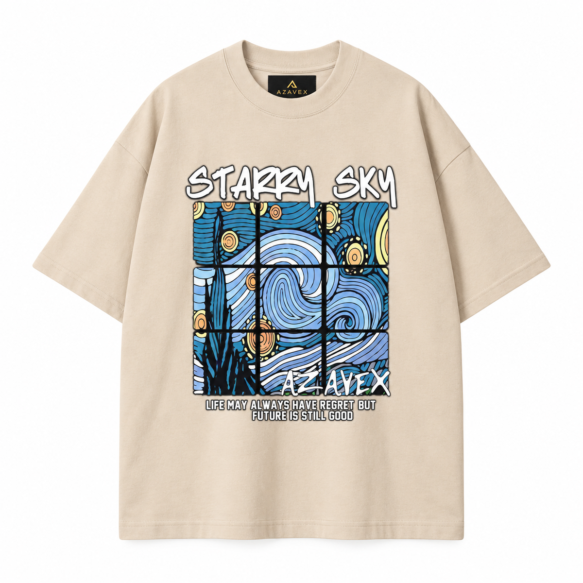 Starry Sky Window Tee — beige — front view