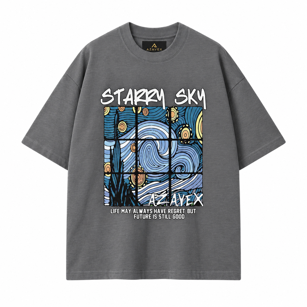 Starry Sky Window Tee — gray — front view