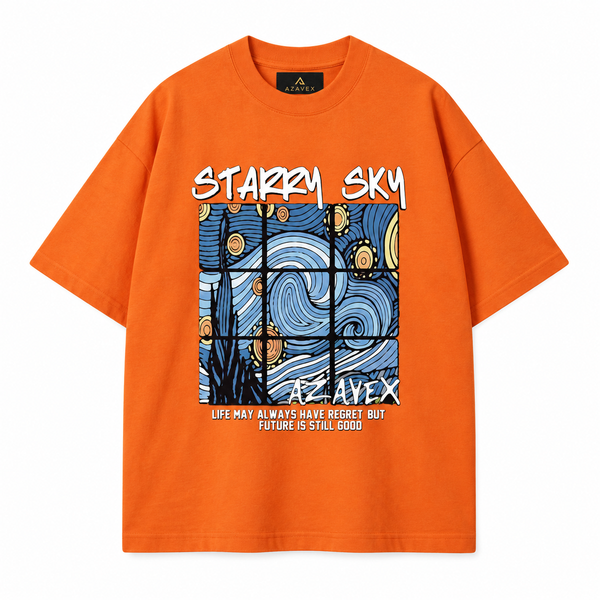 Starry Sky Window Tee — orange — front view