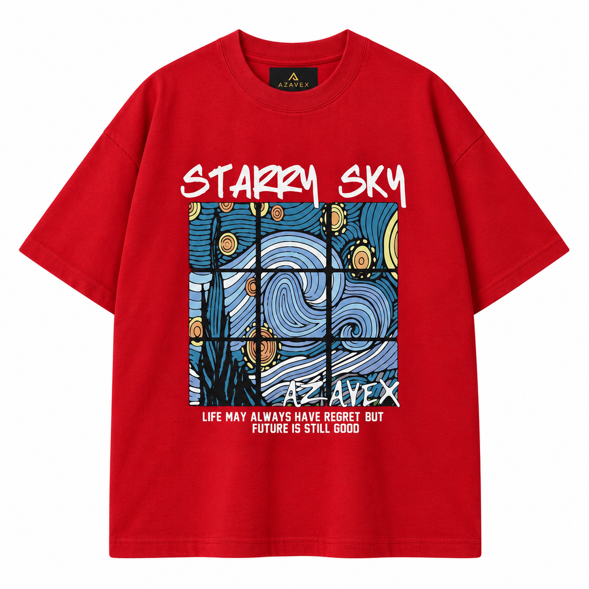 Starry Sky Window Tee — red — front view