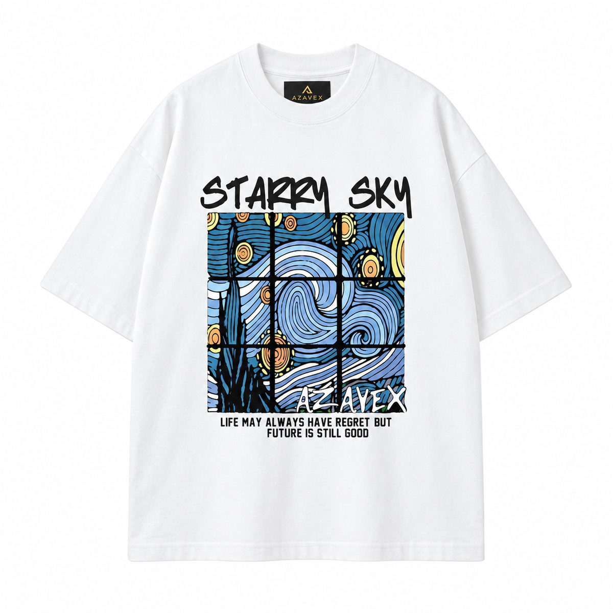 Starry Sky Window Tee — white — front view